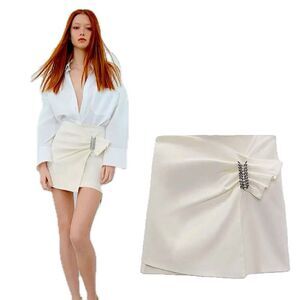 Elegant Cream Skirt with Embellishment